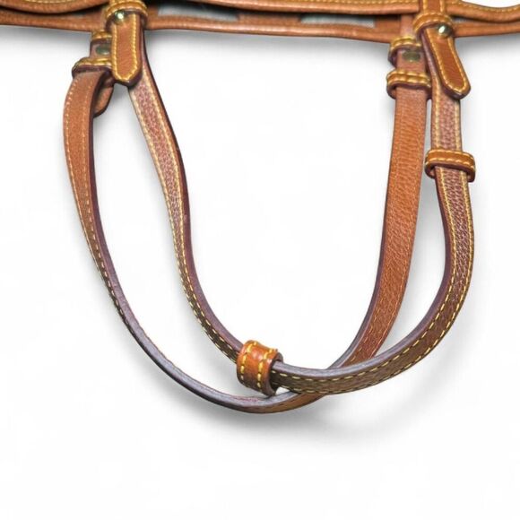 Dooney & Bourke Black Brown Suede Leather Tote Bag Shoulder Purse - Picture 8 of 8